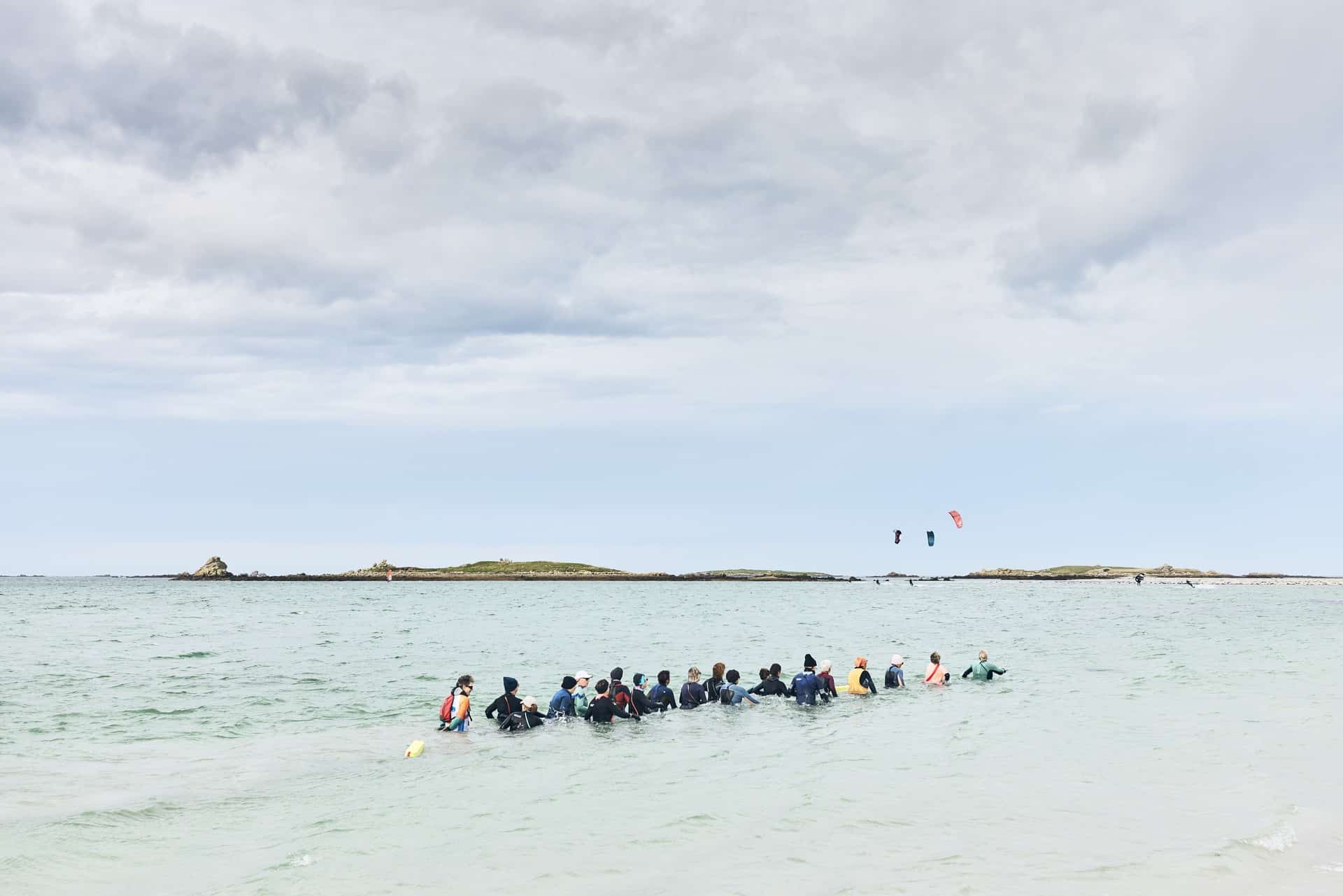 Séance de marche aquatique sur la plage de Sainte Marguerite à Landéda